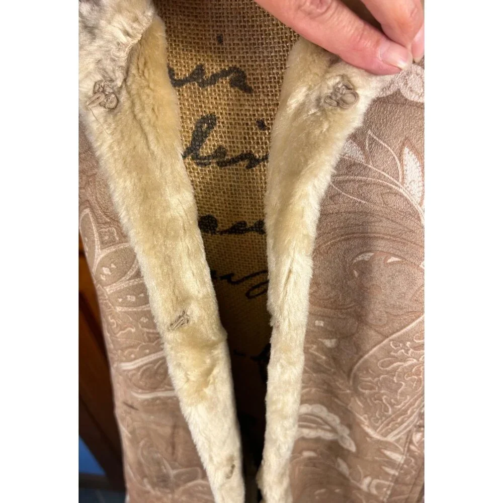 Coldwater Creek Womens Faux Fur Trimmed Sleeveless Vest Beige/Tan Medium - Picture 3 of 9